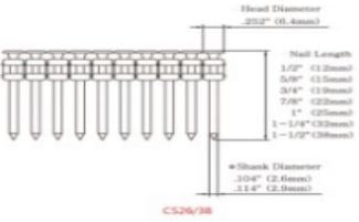 JITOOL Pneumatic Concrete Nailer CS26/38