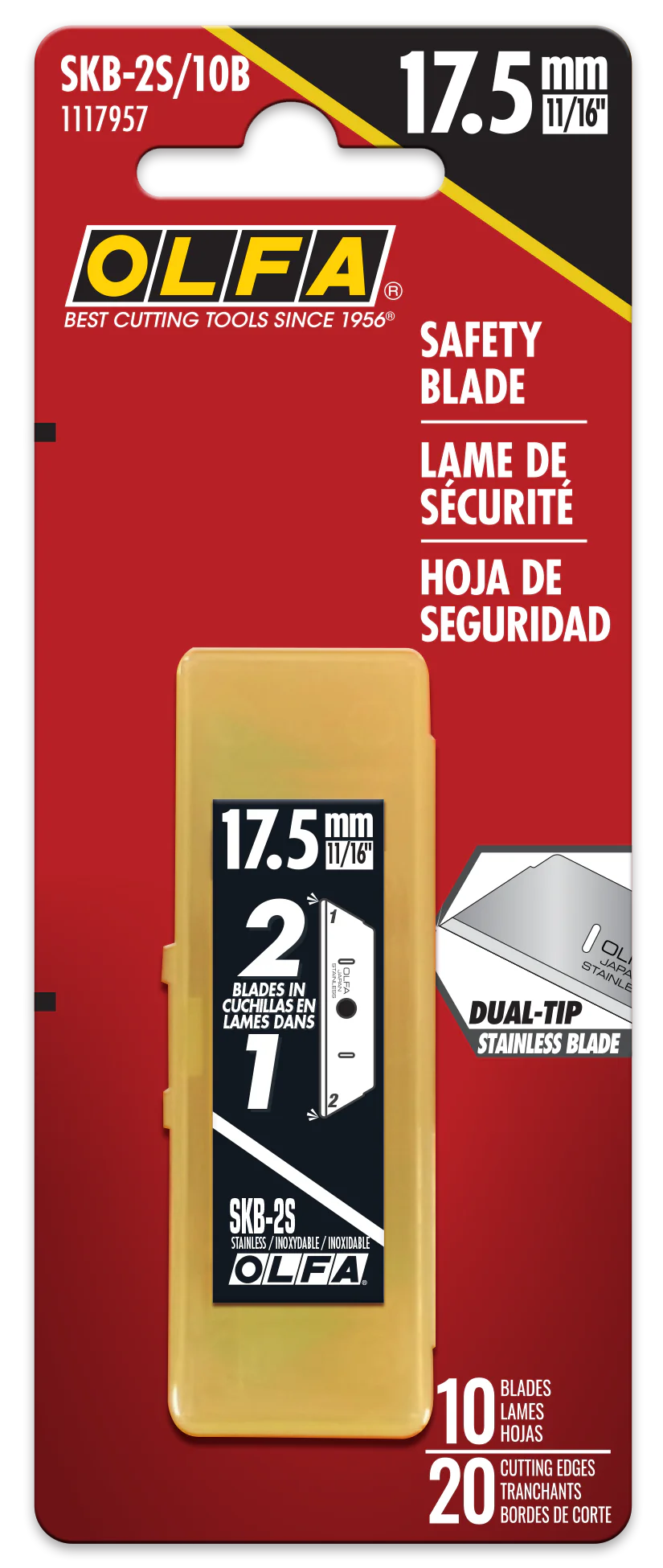 Olfa Dual-Edge Safety Blade SKB-2S/10B