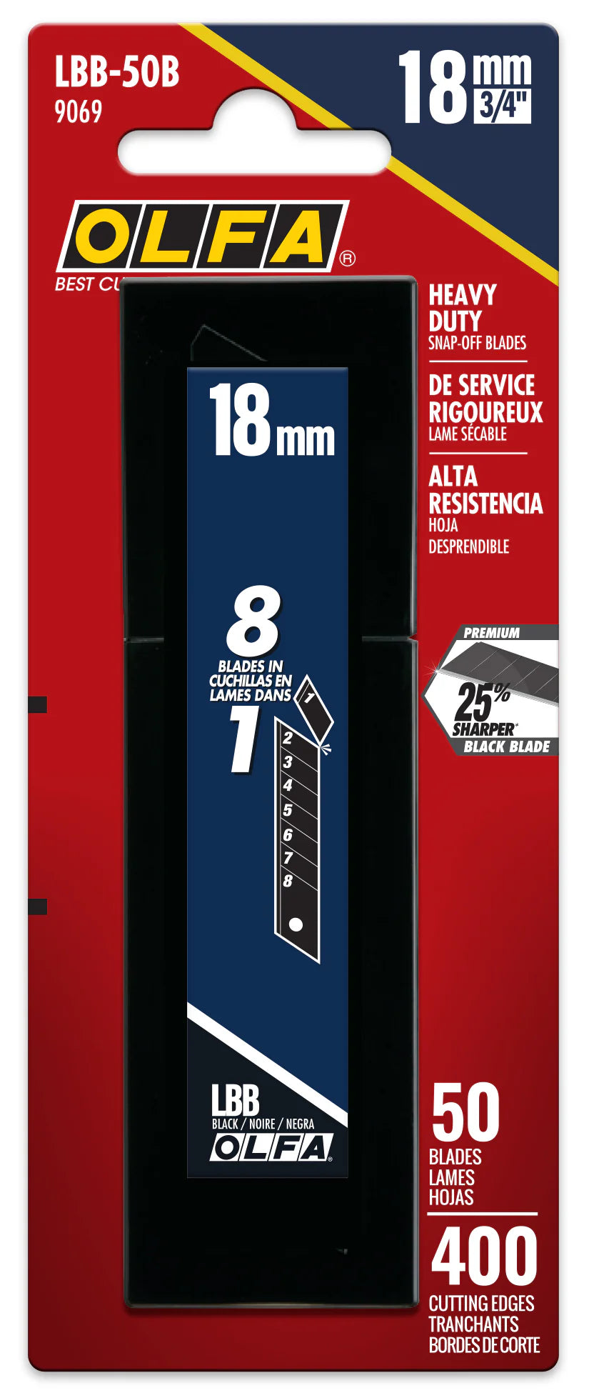 OLFA 18mm LBB Ultra-Sharp Black Snap Blade LBB-50