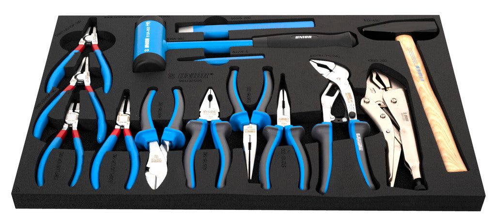 UNIOR Set of BL Pliers & Hammer in SOS Tray