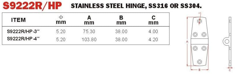 VINOX S/S 304 Hinge ( Polish )