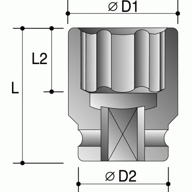 Action Impact Socket 1.1/2" Square Drive ( 6 point )