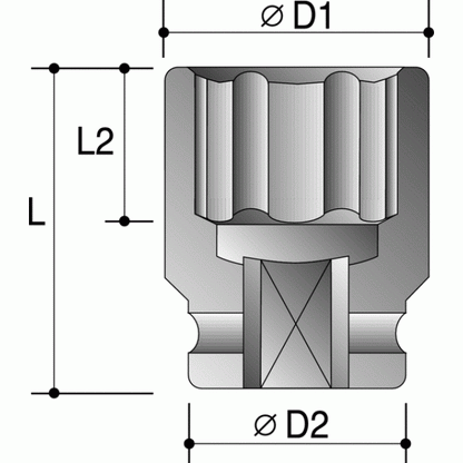 Action Impact Socket 1.1/2" Square Drive ( 6 point )