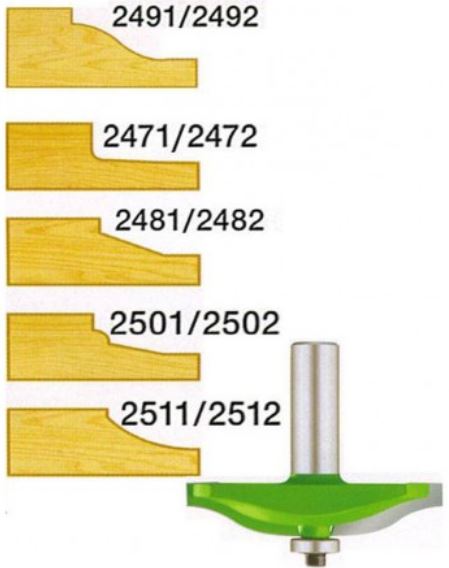 EZ Cut Raised Panel Bits with Bearing 1/2