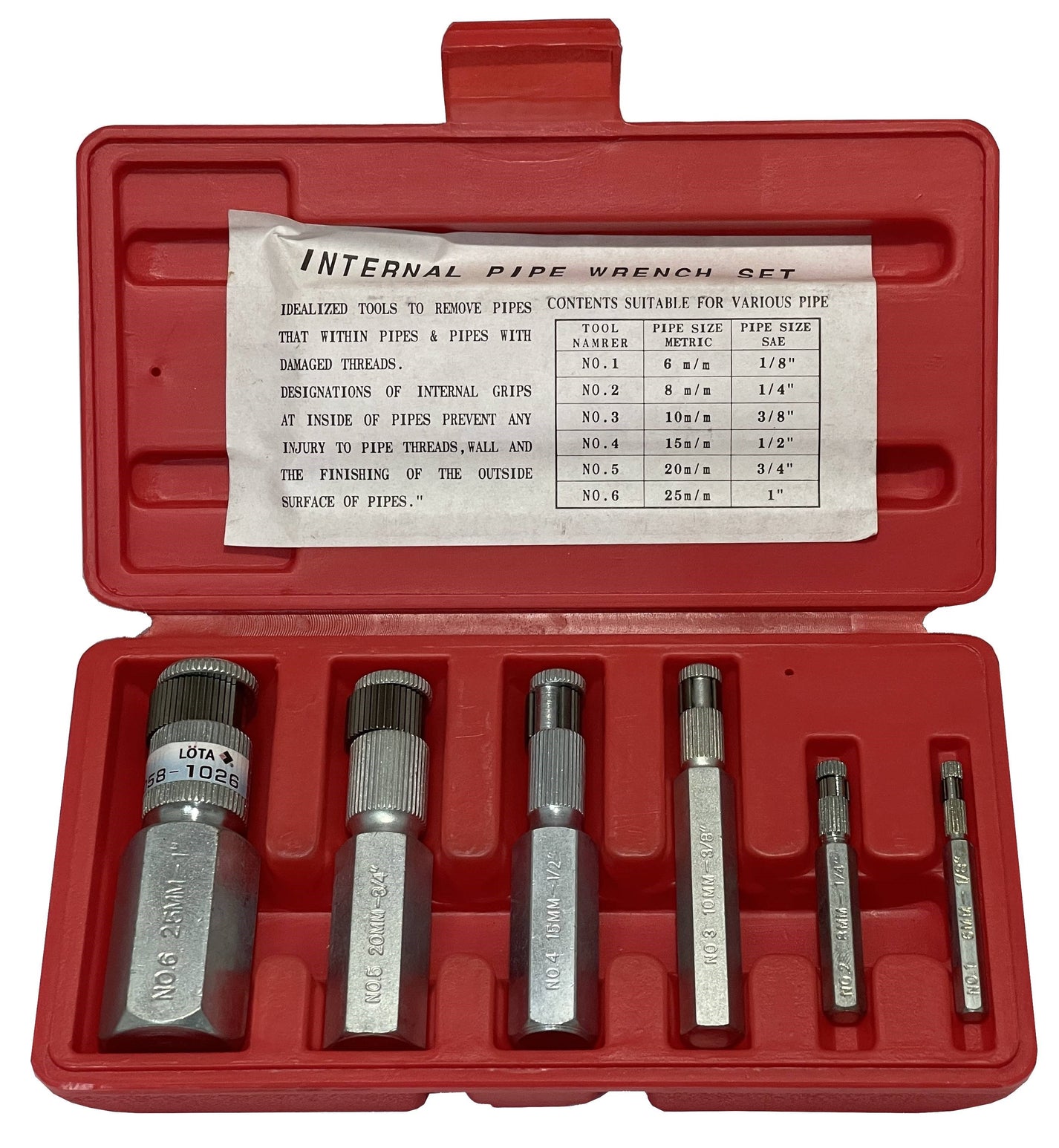 LOTA Screw Extractor and Internal Pipe Wrench Set – Panda Construction ...