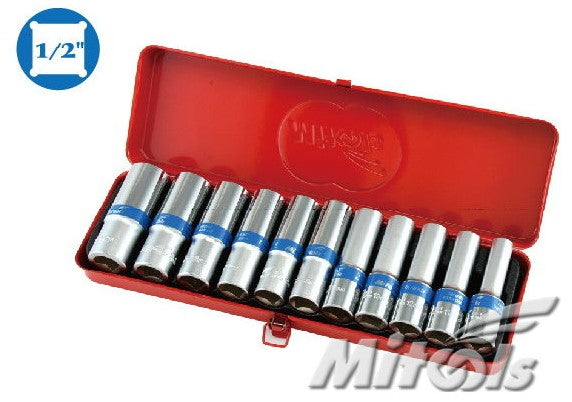 MITOOLS Deep Socket Set 1/2" Square Drive x 12 Points