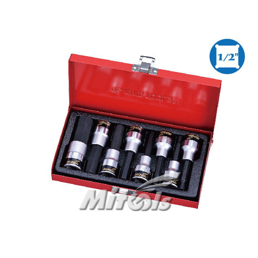 MITOOLS Hexagon Bit Socket Set 1/2 Square Drive x 60mm Long