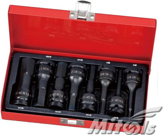 MITOOLS Impact Hexagon Bit Socket Set 1/2" Square Drive