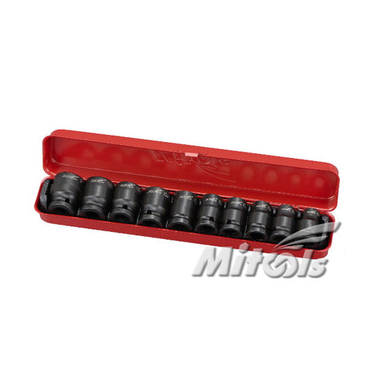 MITOOLS Impact Socket Set 1/2" Square Drive x 6 Points