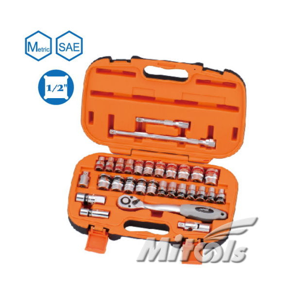 MITOOLS Socket Set 1/2" Square Drive x 6 Points