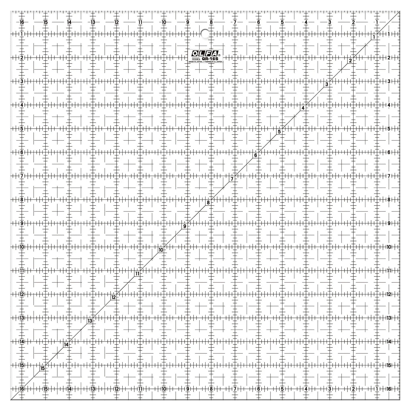 OLFA 16 1/2" Square Frosted Acrylic Ruler QR-16S