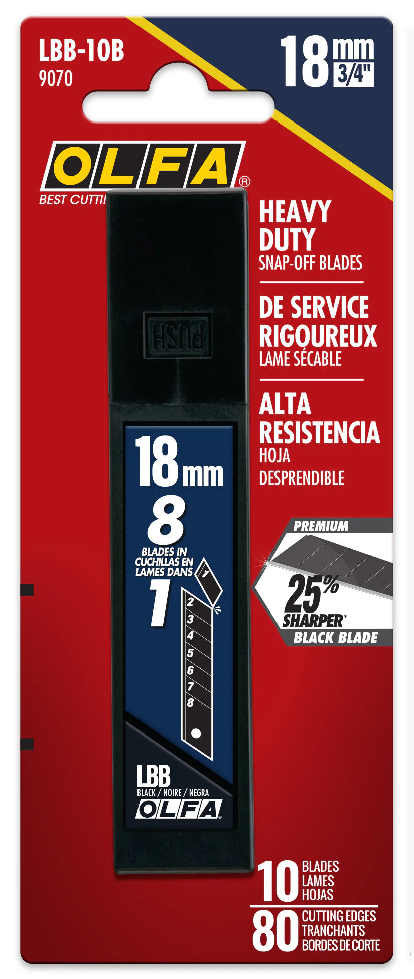 OLFA 18mm LBB Ultra-Sharp Black Snap Blade LBB-10