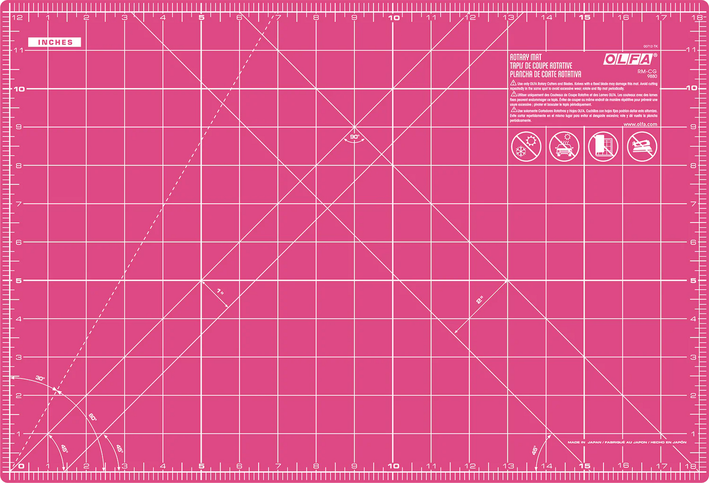 OLFA Double-Sided, Self-Healing Rotary Mat, Pink RM-IC/PIK