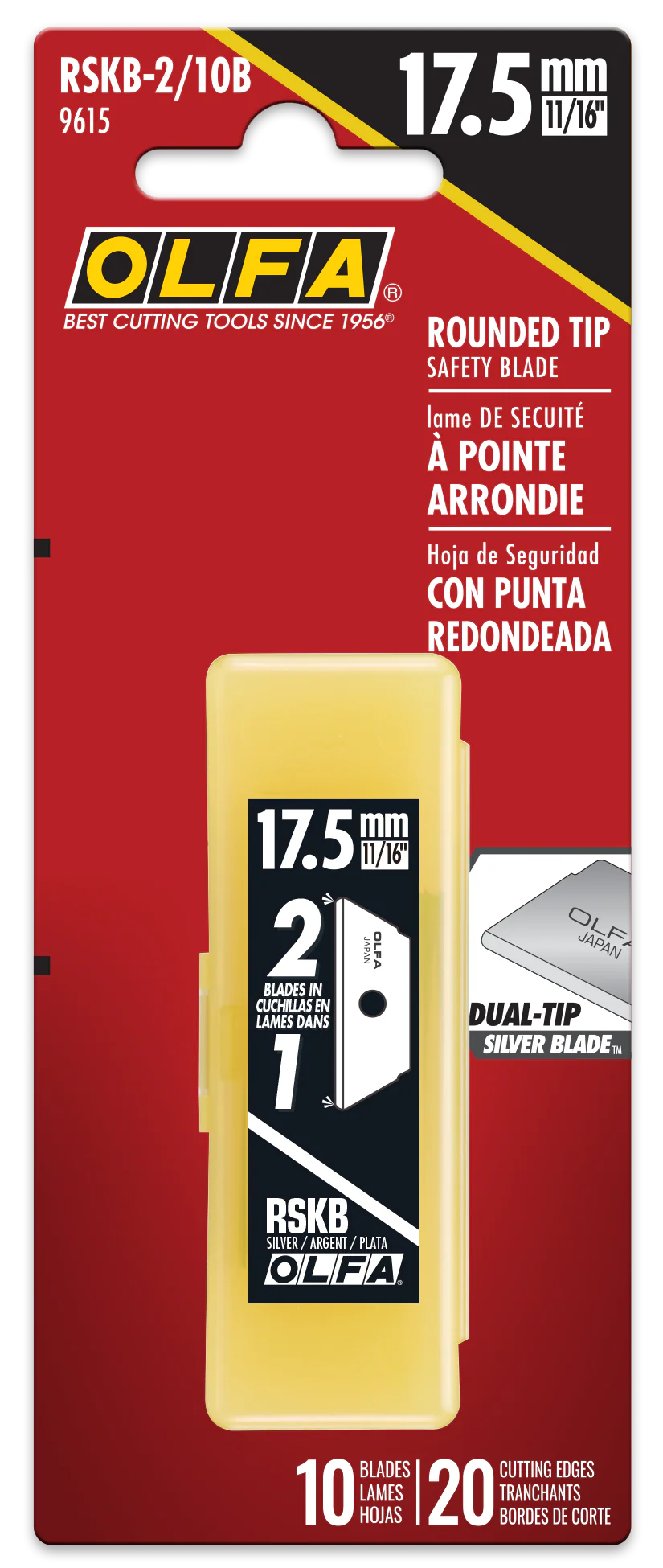 OLFA Round Tip Dual-Edge Safety Blade RSKB-2/5