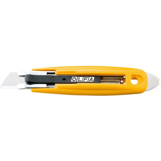 OLFA Semi-Automatic Self-Retracting Safety Knife with Tape Splitter SK-9