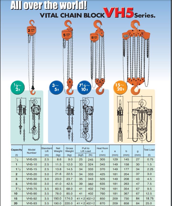 VITAL Manual Chain Block – Panda Construction Supply Inc.